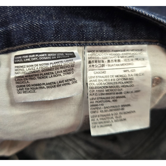 Levi's 514 Jeans Men's 34 x 28.5 Blue Dark Wash Classic Straight Fit Cotton EUC - Picture 5 of 16